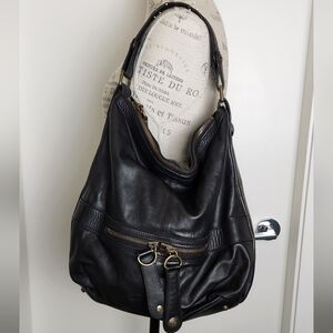 Gerard Darel Midday Midnight Black Leather Purse